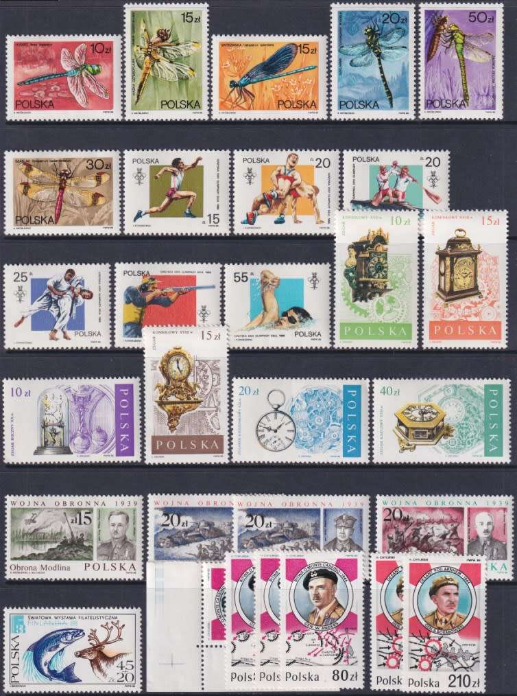 POLAND - 1988 to 1989 selection of MNH stamps, includes many thematic sets (2 scans)